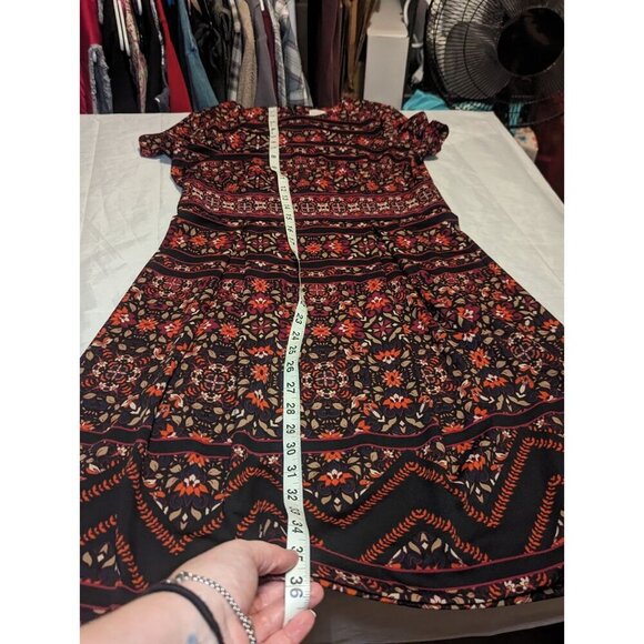 Chico's Floral Striped Print Short Sleeve Dress Knee Length Size 0 (4-6) - Picture 11 of 12